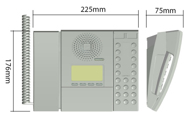 IP Desktop Master with Handset - Dimensions