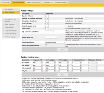 Audio Settings - INCA Station v. 2.8