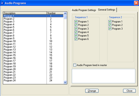 Audio Programs > General Settings - Read mode