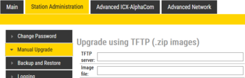 Upgrade in Turbine Compact and Turbine Extended using external TFTP server