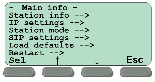 Display Setup Menu (IP Stations) - Zenitel Wiki