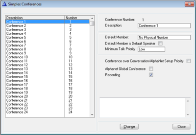 AlphaPro Simplex Conference window.png