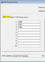 Configuration of DAK keys 1-3