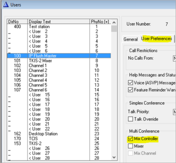 Enter a directory number for the CRMV panel (e.g. 100), and set the station as a “Mix Controller”