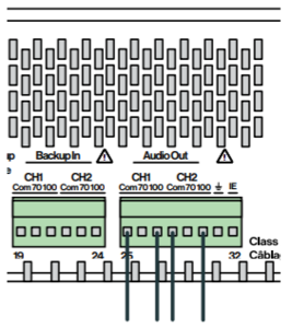 100V connection on Channel 1 and 2