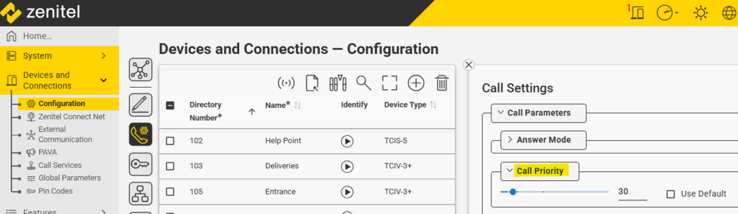 Call Priority (Zenitel Connect Pro) - Zenitel Wiki