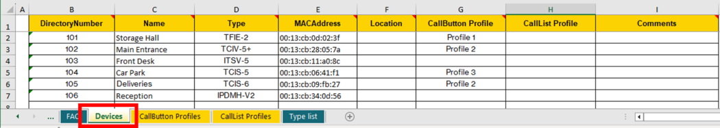 Import devices from Excel spreadsheet (Zenitel Connect Pro) - Zenitel Wiki