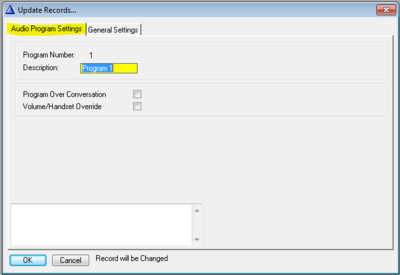 AlphaPro Audio Program Settings window.png