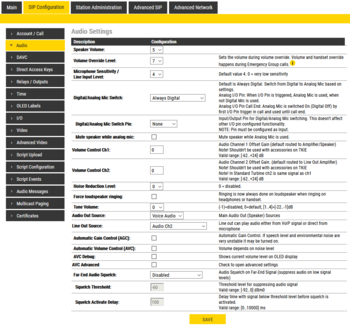 Audio Settings - Turbine v. 6.1