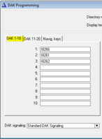 Configuration of DAK keys 1-3