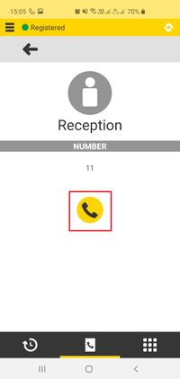 Select the call button to make the transfer