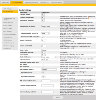 Audio Settings - Turbine v. 4.9.3.2