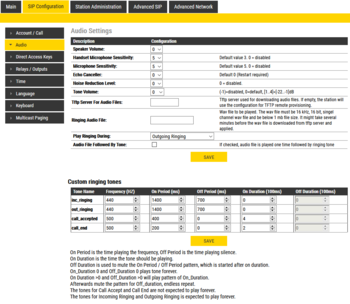 Audio Settings - INCA Station v. 2.11