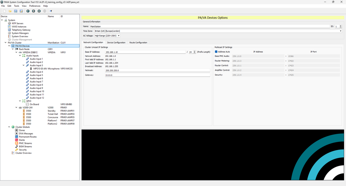 PAVA System Configuration Tool overview